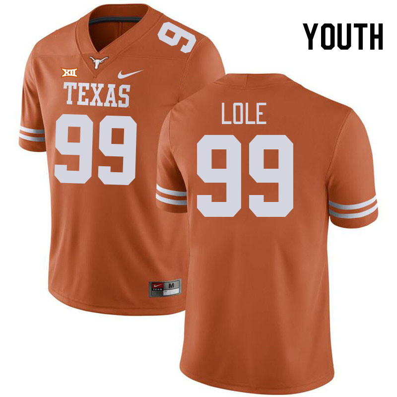 Youth #99 Jermayne Lole Texas Longhorns College Football Jerseys Stitched-Orange